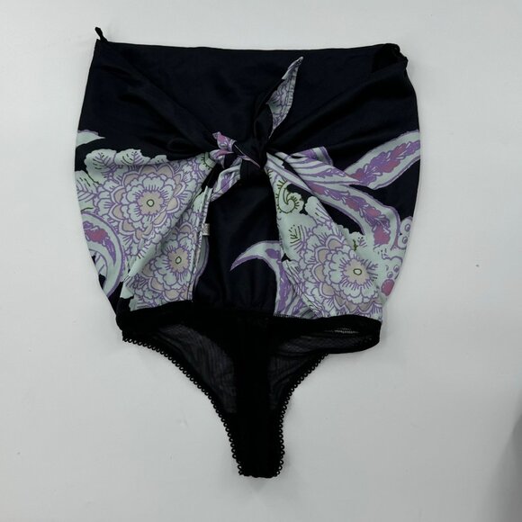 NWOT - Free People Spellbound Bodysuit Black Combo Floral Print Size S - Picture 3 of 8